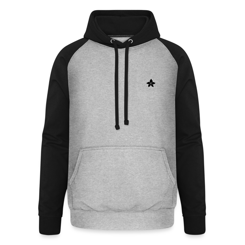 Sweat à capuche Baseball - heather grey/black