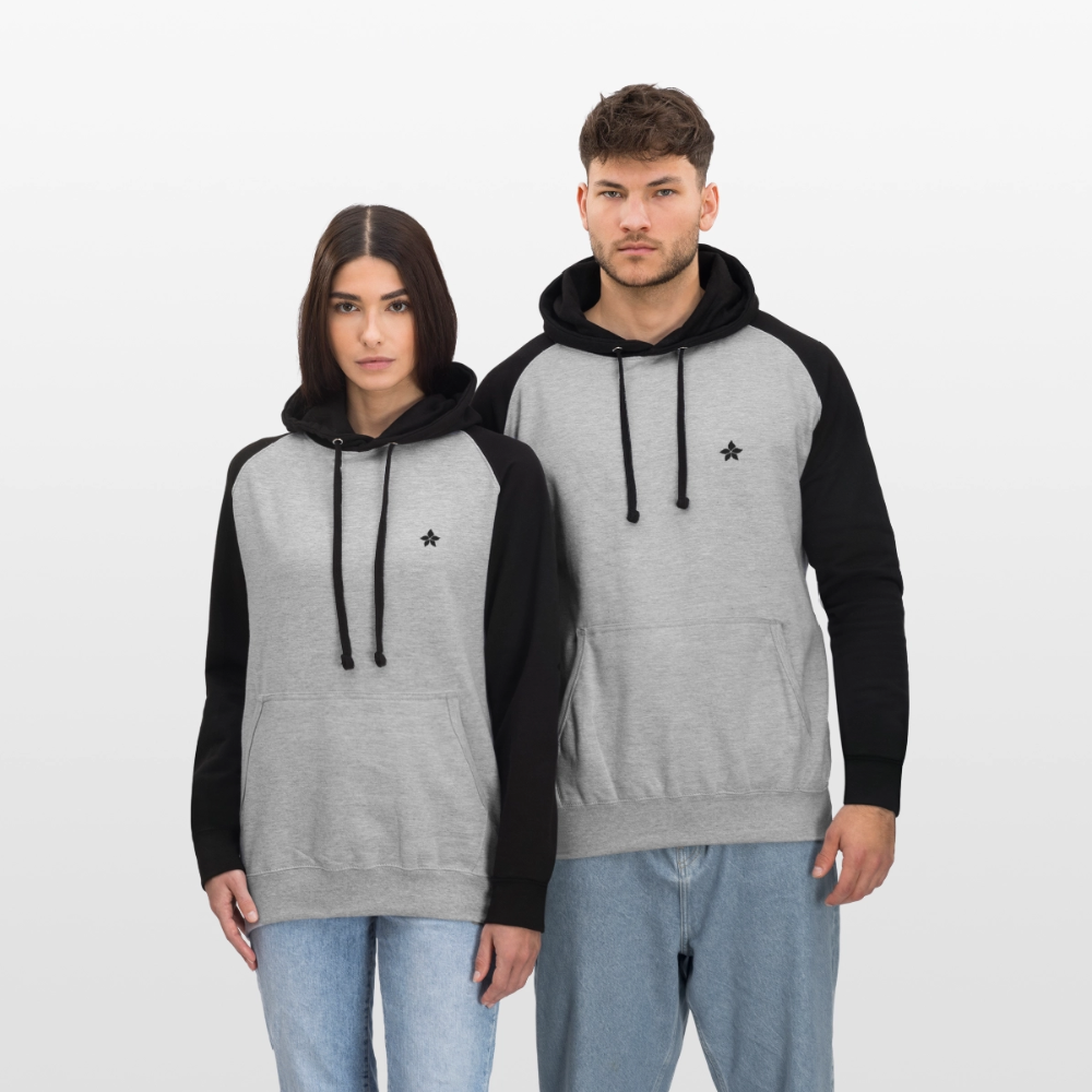 Sweat à capuche Baseball - heather grey/black