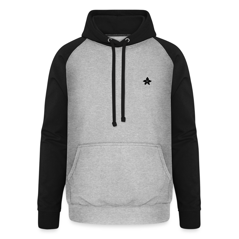 Sweat à capuche Baseball - heather grey/black