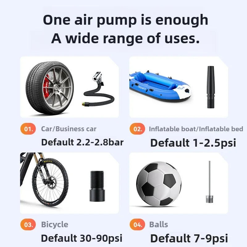 Mini Pompe à Air Portable – (Filaire & Sans Fil)