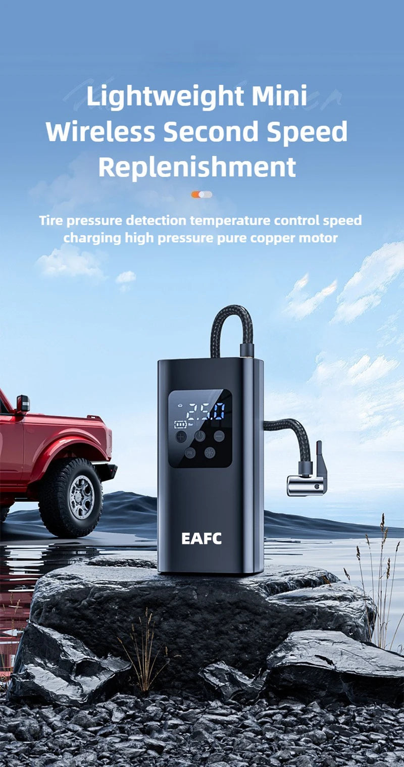 Mini Pompe à Air Portable – (Filaire & Sans Fil)