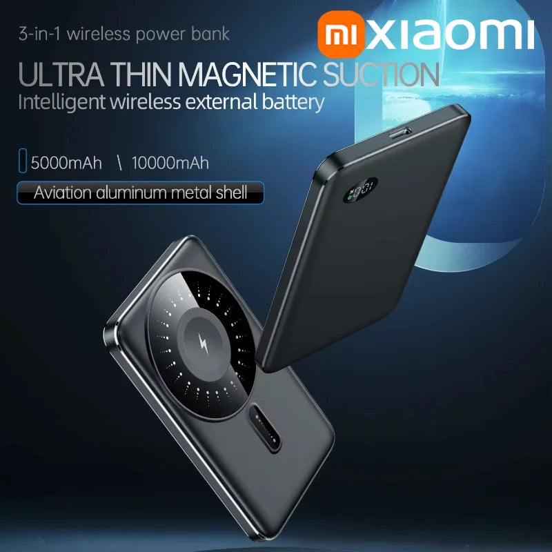 Xiaomi Slim Magnetic Wireless Power Bank 10000mAh High-capacity 20W Fast Charging External Battery For iPhone Magsafe 2025 New