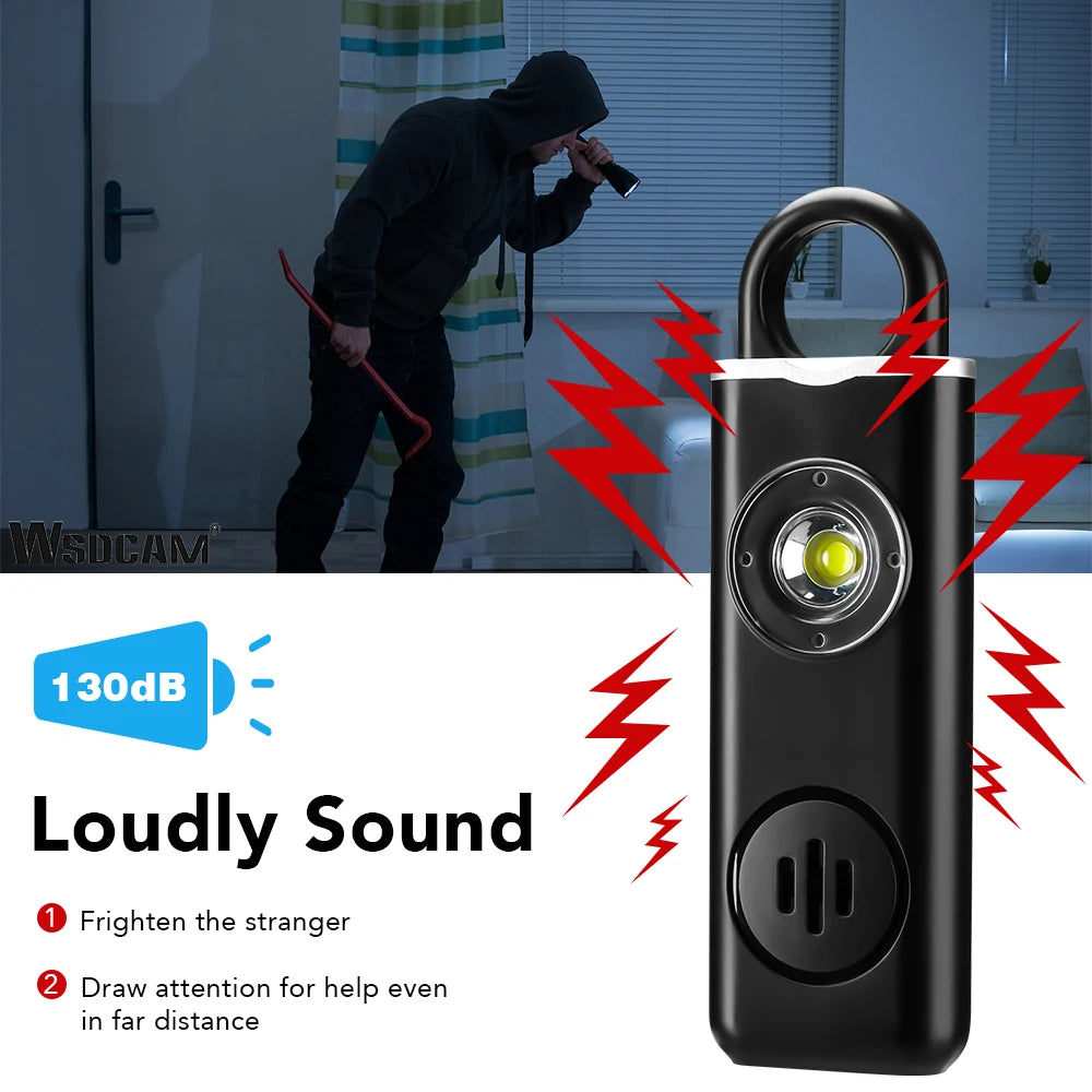 Alarme d’Urgence 130dB Rechargeable pour Femmes et Enfants