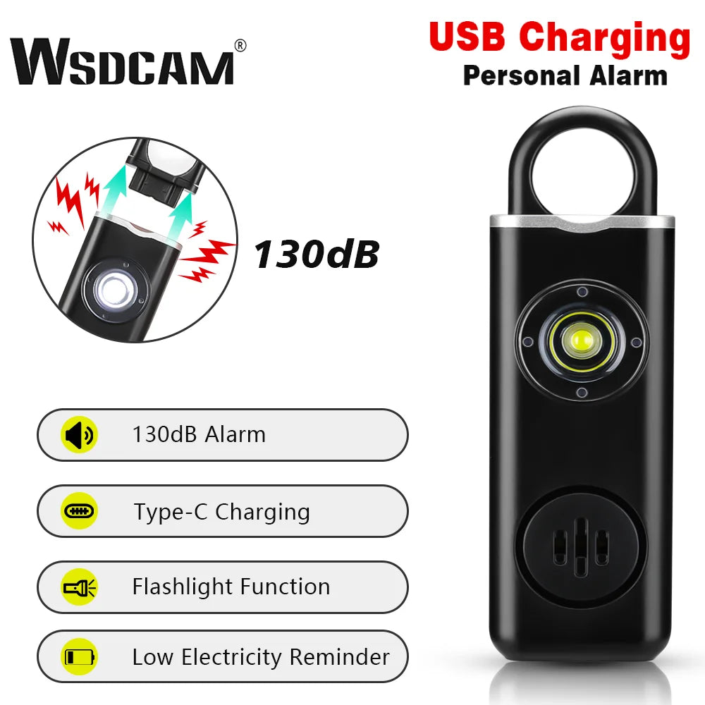 Alarme d’Urgence 130dB Rechargeable pour Femmes et Enfants