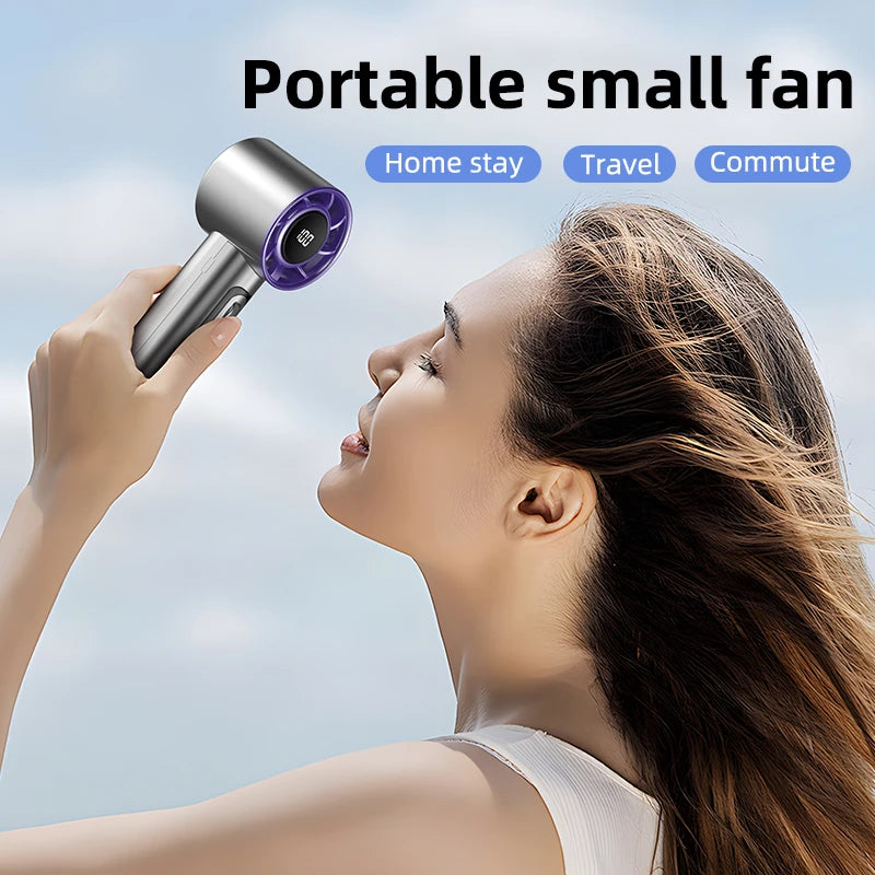 Ventilateur Portable à Main – 100 Vitesses Réglables (USB Rechargeable)
