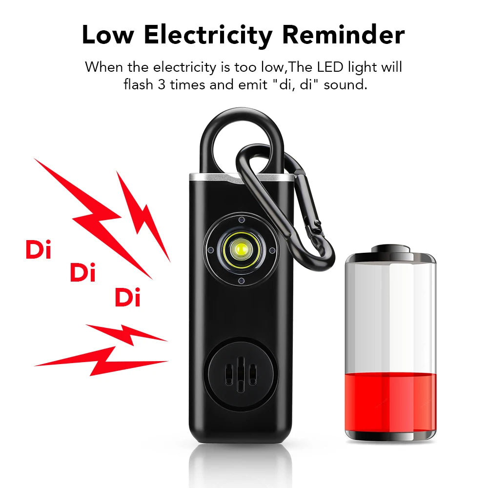 Alarme d’Urgence 130dB Rechargeable pour Femmes et Enfants