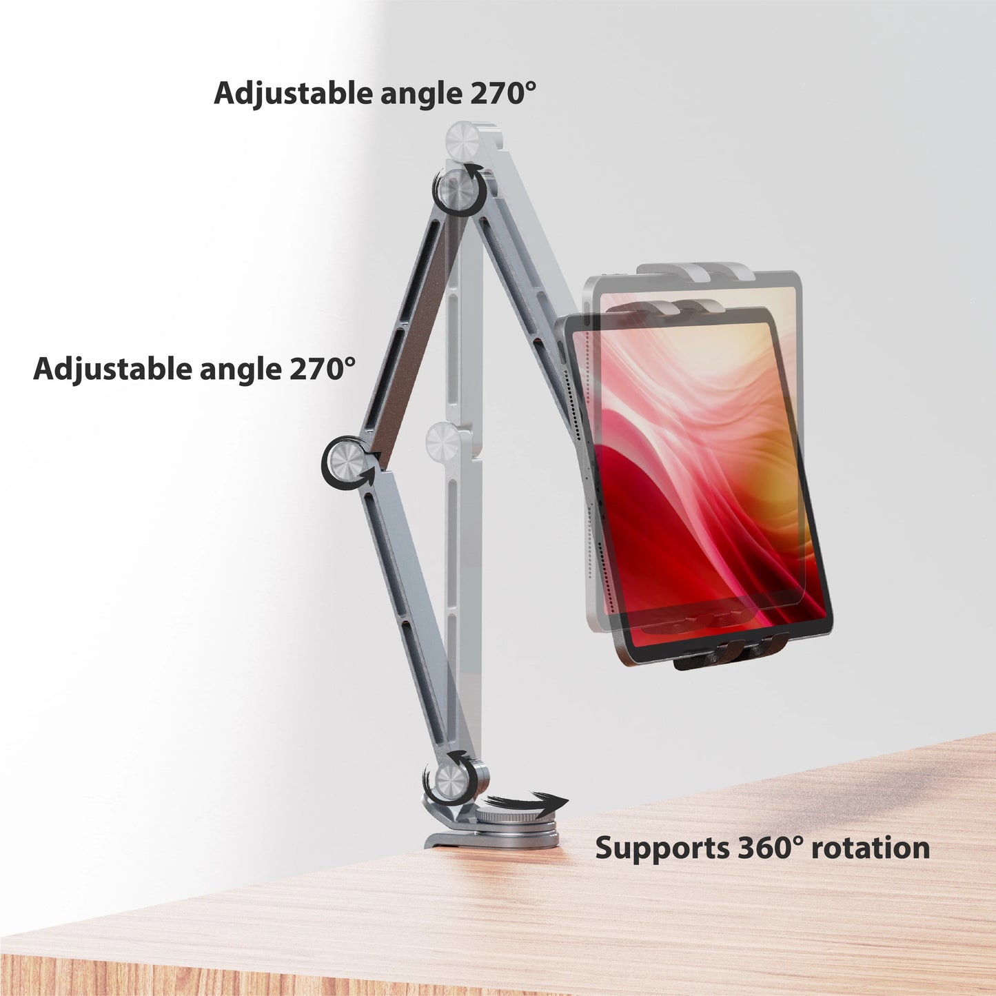 Support cantilever rotatif pour tablettes, téléphones et moniteurs portables