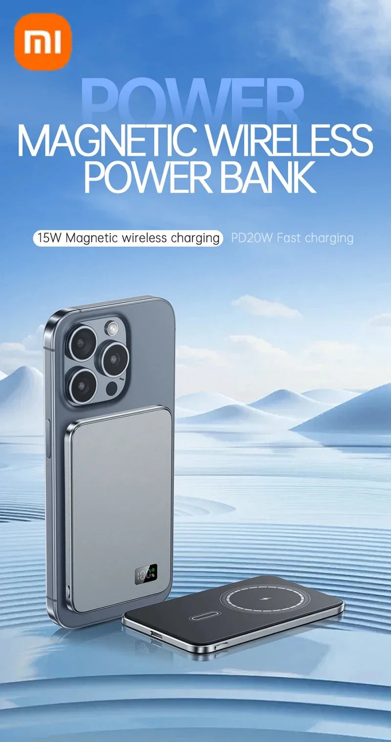 Xiaomi Slim Magnetic Wireless Power Bank 10000mAh High-capacity 20W Fast Charging External Battery For iPhone Magsafe 2025 New