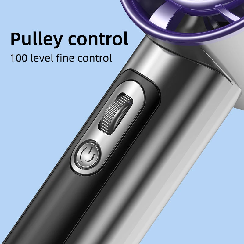 Ventilateur Portable à Main – 100 Vitesses Réglables (USB Rechargeable)
