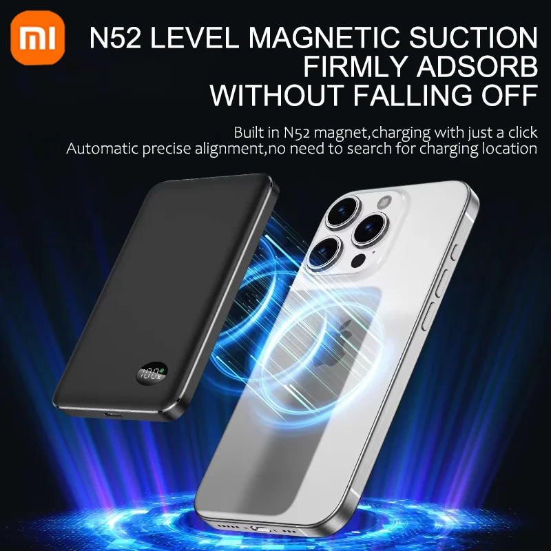 Xiaomi Slim Magnetic Wireless Power Bank 10000mAh High-capacity 20W Fast Charging External Battery For iPhone Magsafe 2025 New