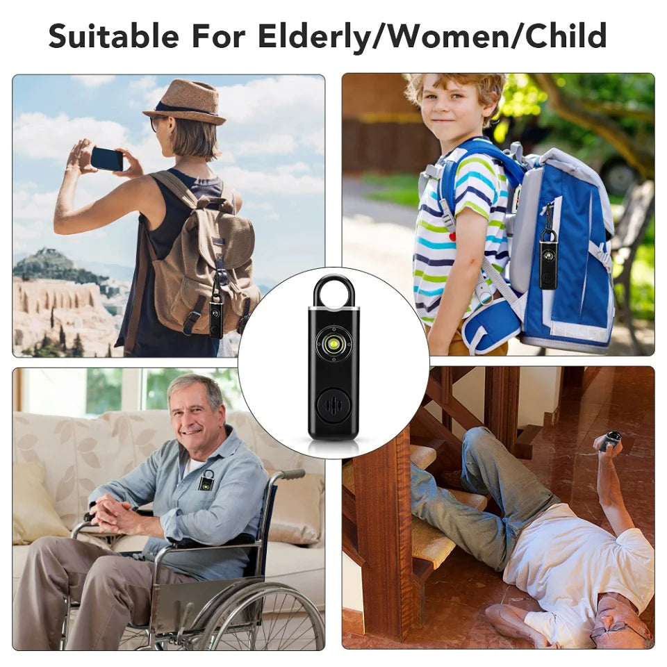 Alarme d’Urgence 130dB Rechargeable pour Femmes et Enfants