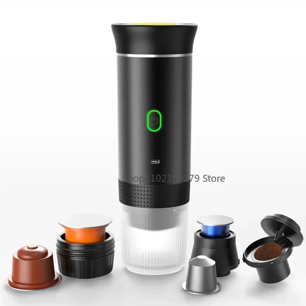 Machine à Expresso Portable 3-en-1 – Compatible Capsules & Café Moulu