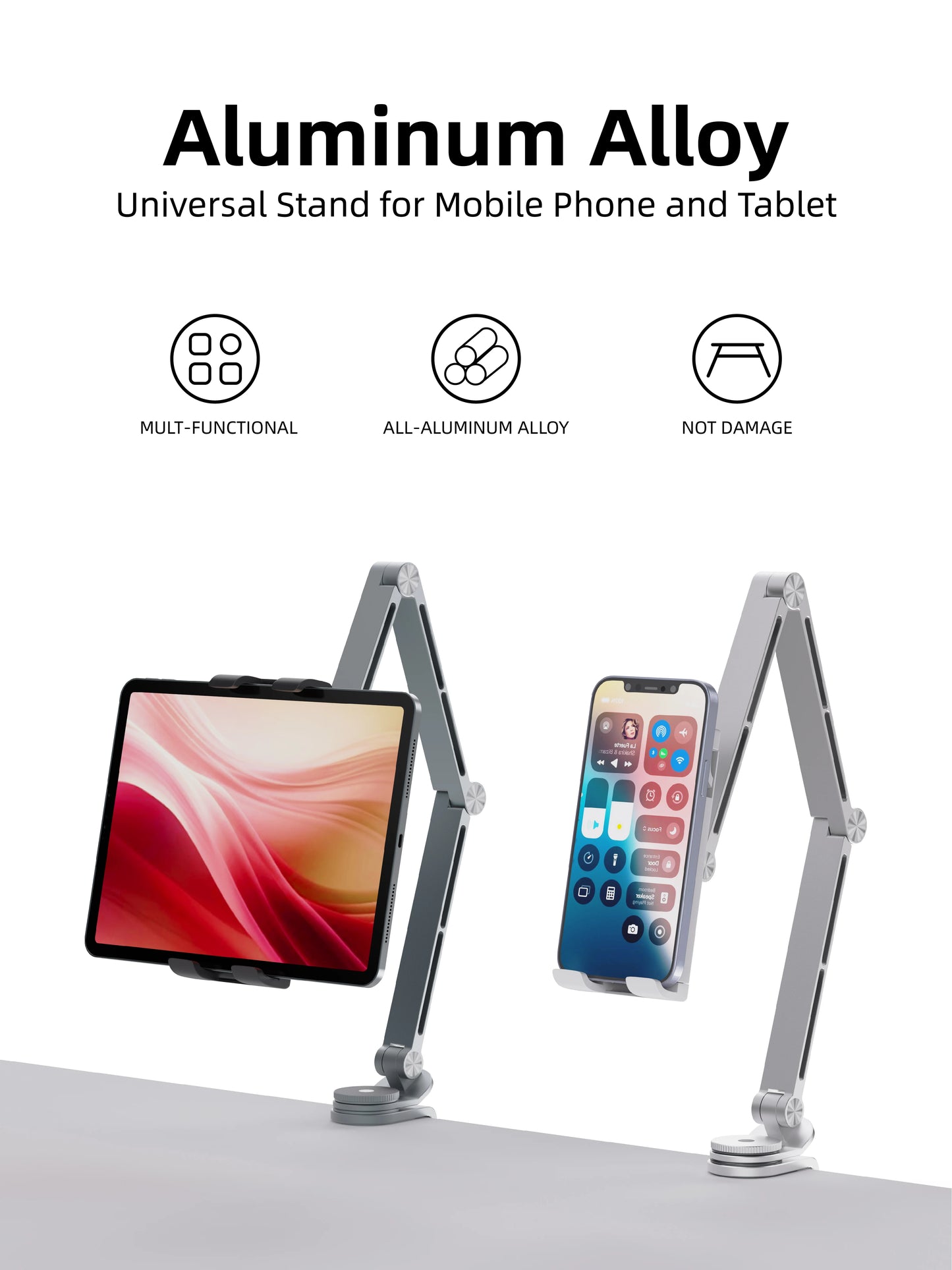 Support cantilever rotatif pour tablettes, téléphones et moniteurs portables