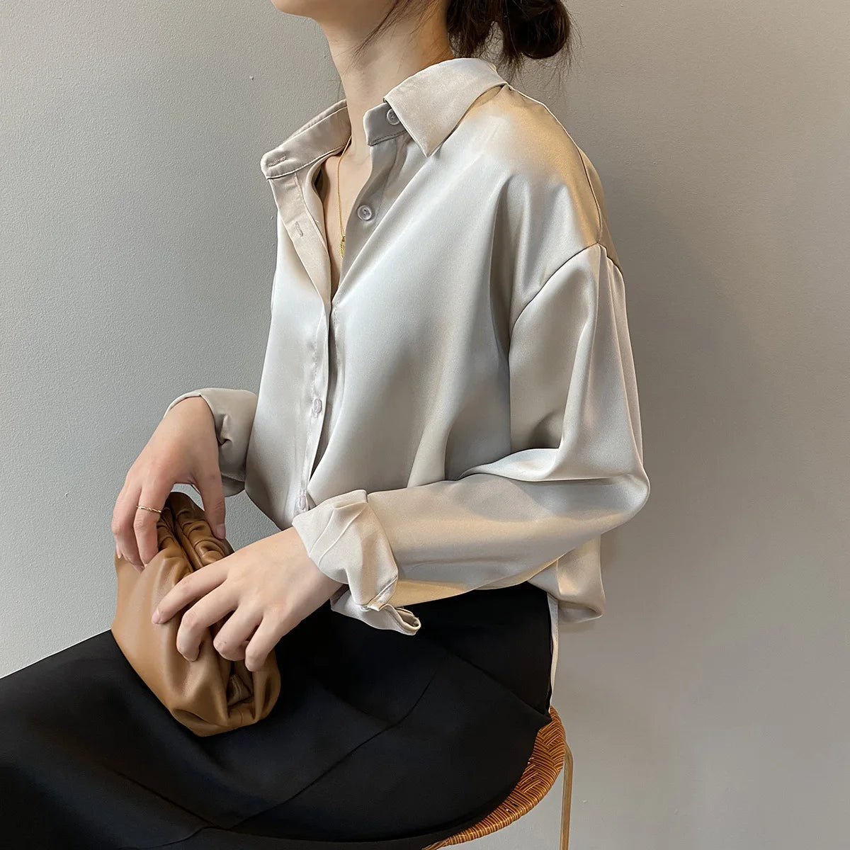 Chemise Femme Satin Élégante
