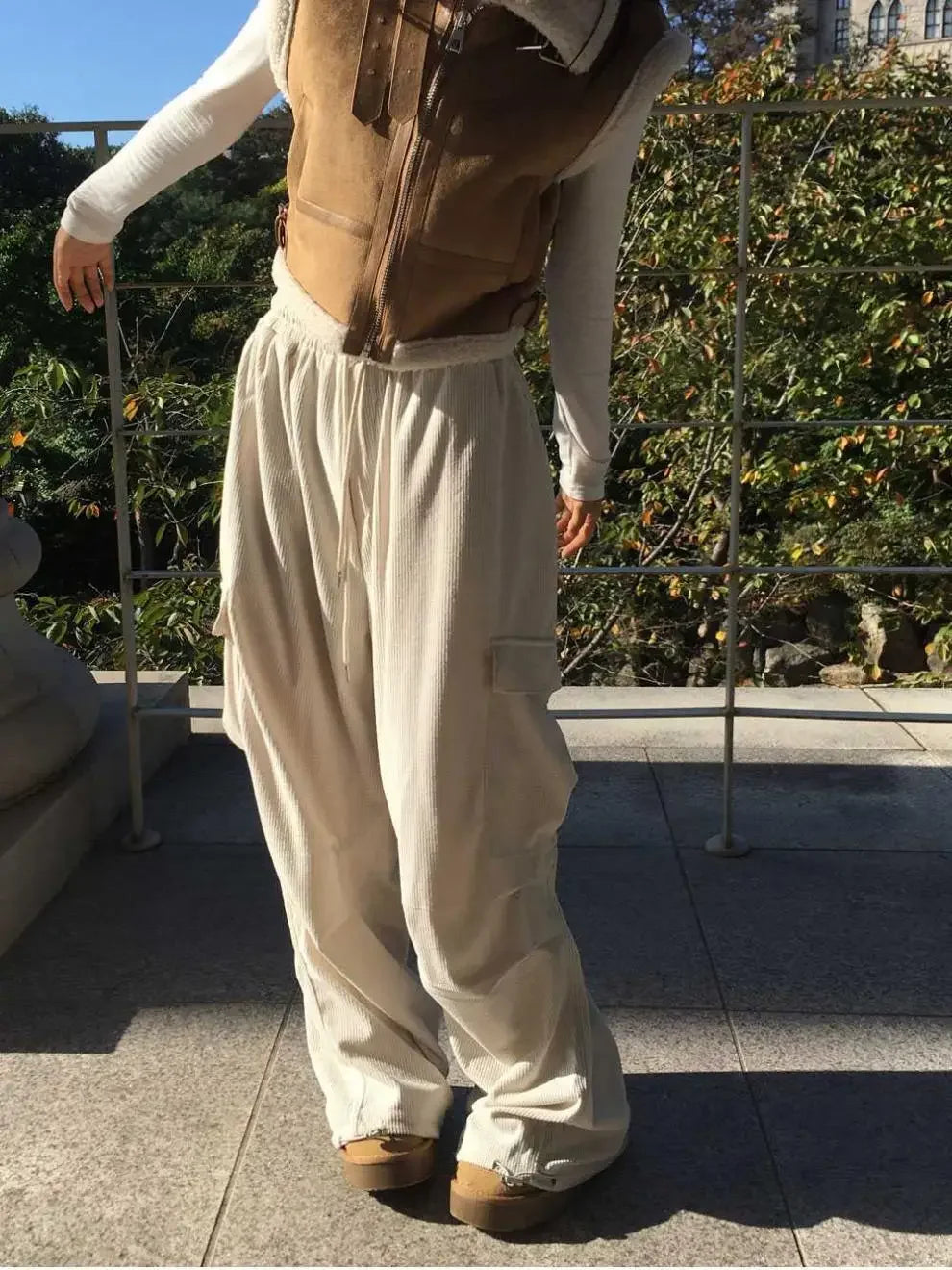 Gilet en laine d’agneau style coréen – Chaud et élégant Automne/Hiver