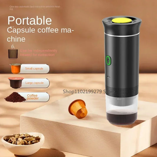 Machine à Expresso Portable 3-en-1 – Compatible Capsules &amp; Café Moulu