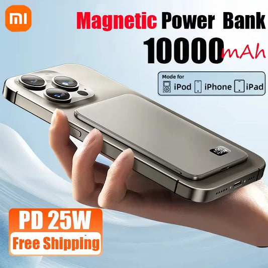 Xiaomi Slim Magnetic Wireless Power Bank 10000mAh High-capacity 20W Fast Charging External Battery For iPhone Magsafe 2025 New