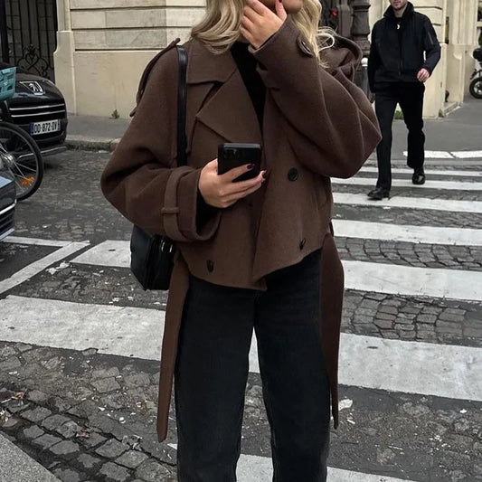 Manteau court en laine premium mélangée – chaud, doux, idéal superposition hivernale