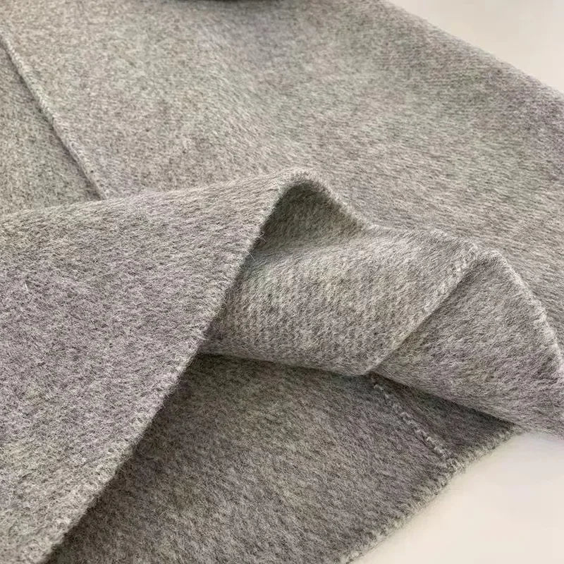 Manteau mi-long en alpaga double face – Style coréen chaud et élégant