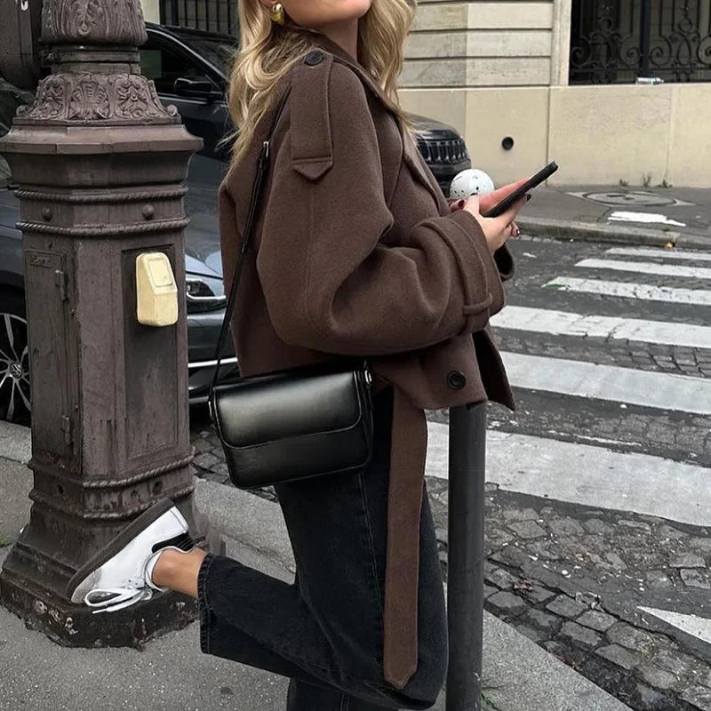 Manteau court en laine premium mélangée – chaud, doux, idéal superposition hivernale