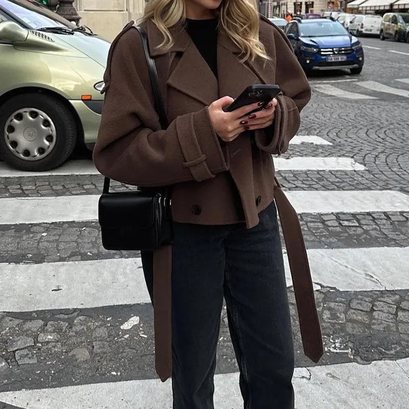 Manteau court en laine premium mélangée – chaud, doux, idéal superposition hivernale