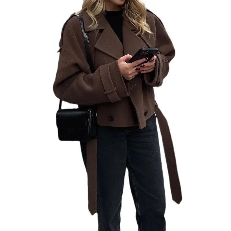 Manteau court en laine premium mélangée – chaud, doux, idéal superposition hivernale