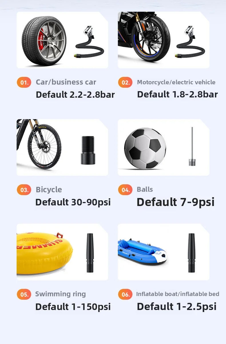 Mini Pompe à Air Portable – (Filaire &amp; Sans Fil)