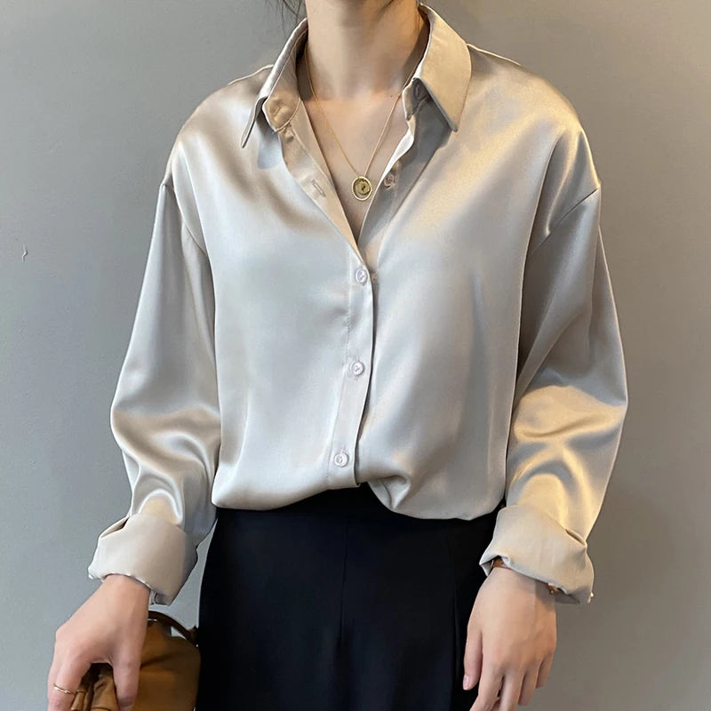 Chemise Femme Satin Élégante